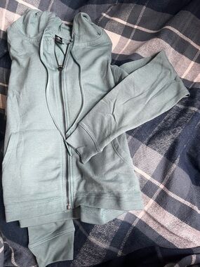 90 Degree By Reflex Seafoam Green Zip-Up Hooded Jacket